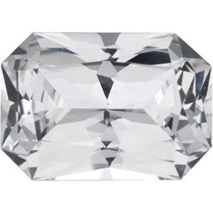 Emerald/Octagon Genuine White Sapphire
