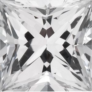 Square Genuine White Sapphire