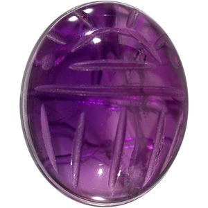 Oval Genuine Amethyst Scarab