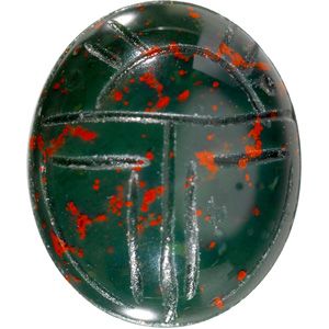 Oval Genuine Bloodstone Scarab