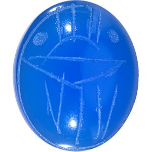 Oval Genuine Blue Onyx Scarab