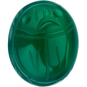 Oval Genuine Green Onyx Scarab