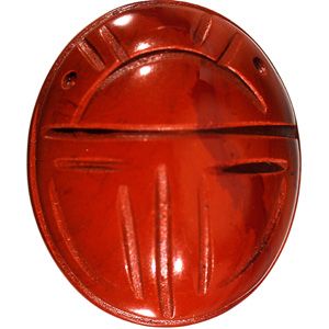 Oval Genuine Red Jasper Scarab