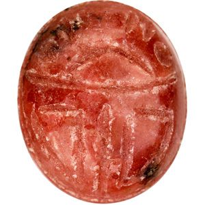 Oval Genuine Rhodonite Scarab