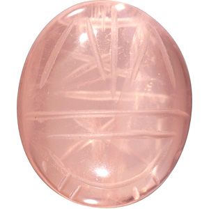 Oval Genuine Rose Quartz Scarab