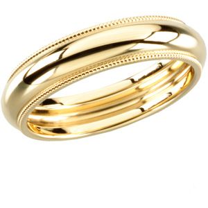 Scooped Milgrain Inside Round Band 