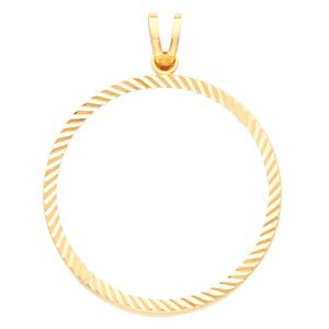 Diamond-cut Tab Back Frame Pendant for U.S. $5.00 Coin