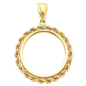 2.5mm Solid Rope Tab Back Frame Pendant for Canadian 1 Ounce Maple Leaf Coin