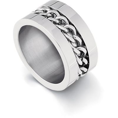Stainless Steel Ring with Rope Pattern