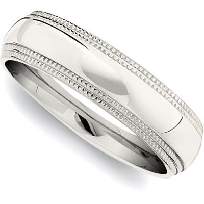 Stainless Steel Band with Double Milgrain