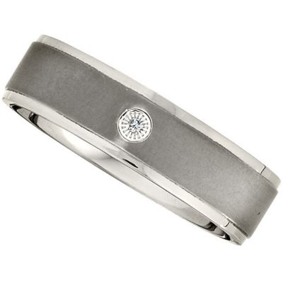.05 ct Bezel Set Diamond Titanium Band