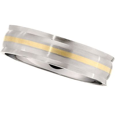 6.0mm Titanium Band with 14kt Yellow Inlay