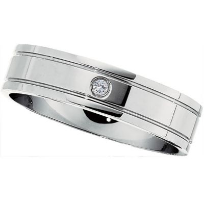 6.0mm Titanium .03 ct Diamond Band
