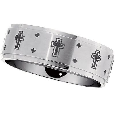 8.0mm Titanium Band with Laser Cross