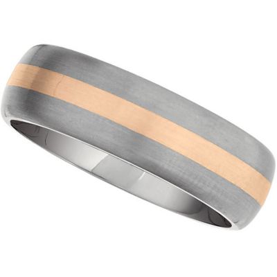 7.0mm Titanium & 14kt Rose Band