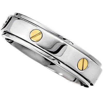 7.0mm Titanium Band with 14kt Yellow Screws