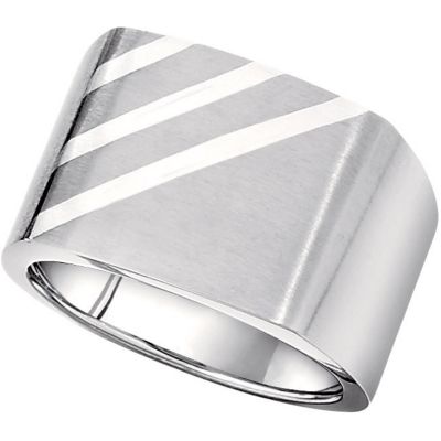 Titanium & Sterling Signet Ring