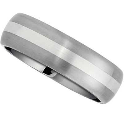 7.0mm Titanium Band with Sterling Inlay
