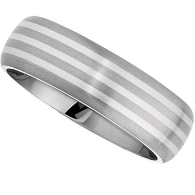 7.0mm Titanium Band with Sterling Inlay