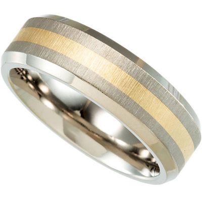 8.0mm Titanium Band with 14kt Yellow Inlay