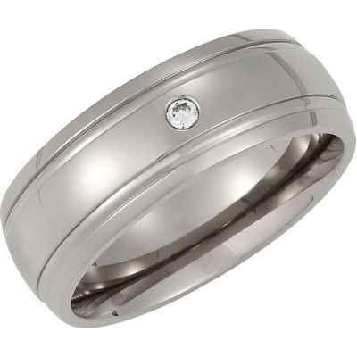 8.0mm Titanium Band & .05 ct Diamond