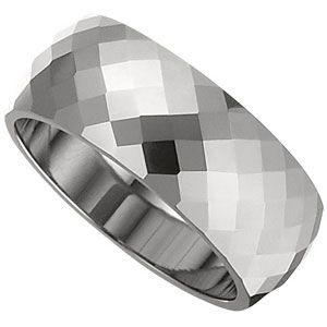 8.3mm Dura Tungsten&reg; Diamond Cut Faceted Band