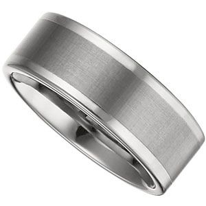 8.3mm Dura Tungsten&reg; Flat Band with Satin Finish Center