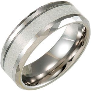 8.3mm Dura Tungsten&trade; Beveled Band with Carbon Fiber Center