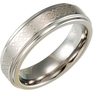 6.3mm Dura Tungsten&trade; Flat Band with Grey Laser Design