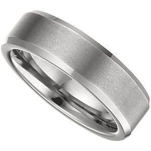 6.3mm Dura Tungsten&reg; Satin & Polished Beveled Band