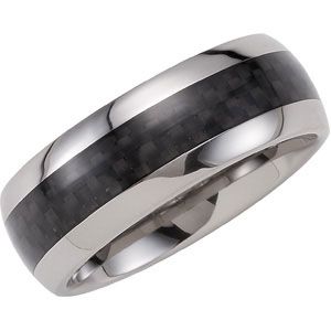 Dura Tungsten&reg; Dome Band with Carbon Fiber Inlay