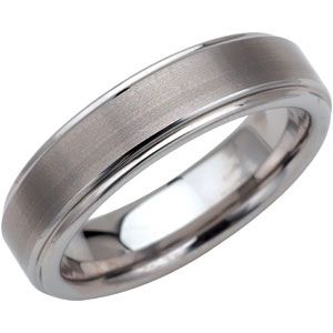 Dura Tungsten&reg; Ridged Band with Satin Center
