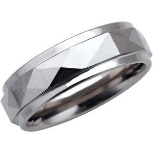 7.3mm Dura Tungsten&reg; Faceted Band with Ridge