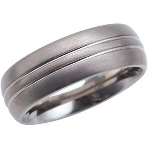 8.3mm Dura Tungsten&reg; Satin Grooved Domed Band