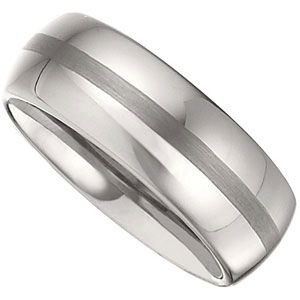 8.3mm Dura Tungsten&reg; Domed Band with Satin Center