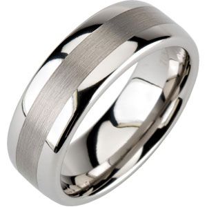 8.3mm Dura Tungsten&reg; Domed Band with Satin Center