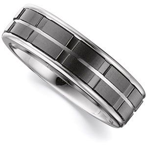 7.3mm Dura Tungsten&reg; Band with Black Ceramic Couture&trade; Inlay