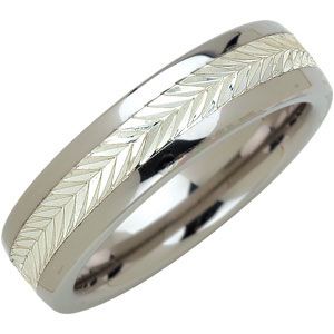 6.3mm Dura Tungsten&reg; Swiss Cut Sterling Silver Inlay Band