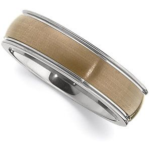 6.3mm Dura Tungsten&reg; Domed Band with Chocolate Immersion Plated Center