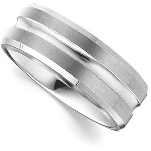 8.3mm Dura Tungsten&reg; Beveled Band with Grooved Center