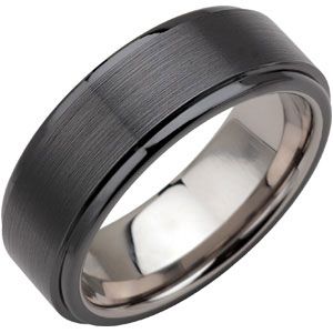 Dura Tungsten&reg; & Ceramic Couture&trade; Ridged Band