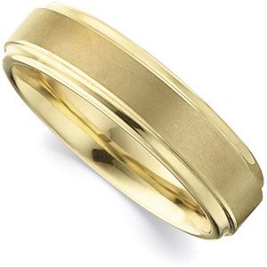 6.3mm Dura Tungsten&reg; Gold Immersion Plated Ridged Band
