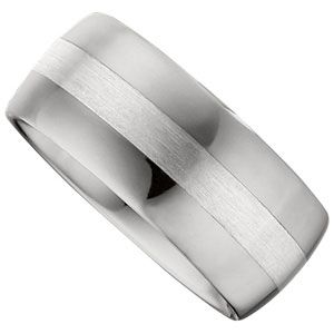 10mm Dura Tungsten&reg; Domed Band with Sterling Silver Inlay