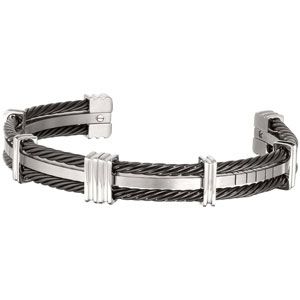 Titanium Bracelet with Black Cable