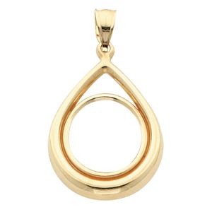 Tab Back Frame Pendant for U.S. $2.50 or 1/10 Ounce Chinese Panda Coin