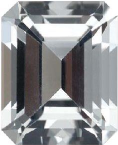 Emerald/Octagon SWAROVSKI GEMS™ Genuine White Topaz