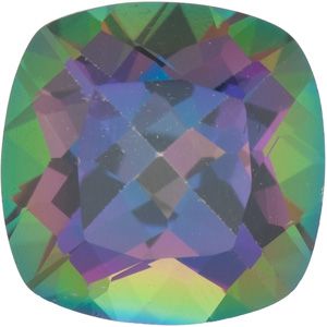 Antique Square Genuine Green Mystic Topaz
