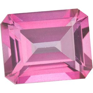 Emerald/Octagon Genuine Pure Pink Mystic Topaz