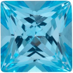 Square SWAROVSKI GEMS™ Genuine Ice Blue Topaz