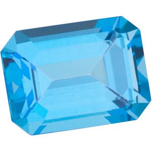 Emerald/Octagon Genuine Paradise Blue  Topaz
